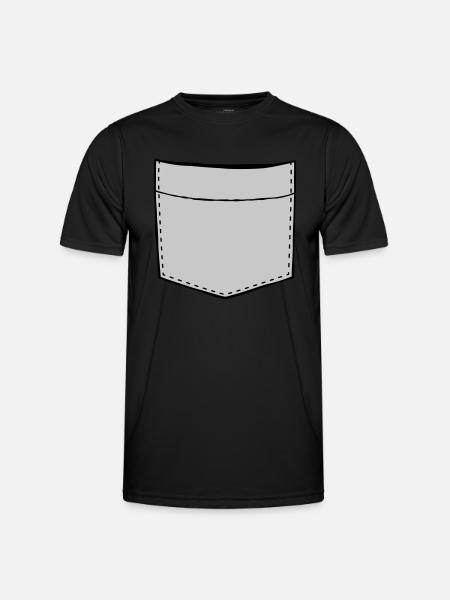 Chest pocket empty design - Men's Functional T-Shirt - black