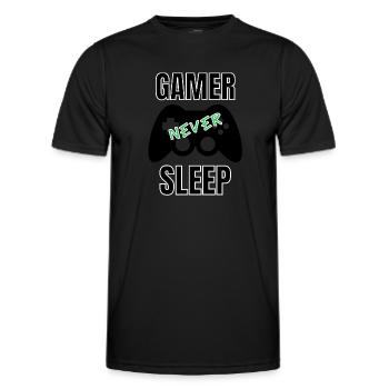 Gamer never sleep - Men's Functional T-Shirt - black - Front - AI Model Male 178 dark (178cm)