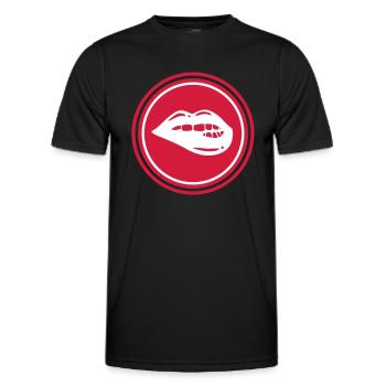 Lip symbol - Men's Functional T-Shirt - black - Front - AI Model Male 178 dark (178cm)