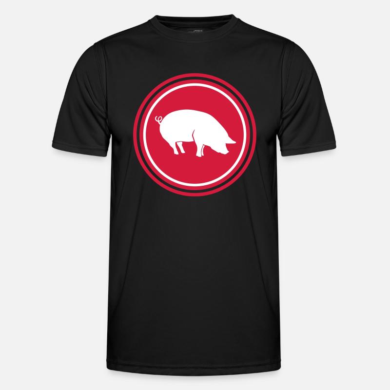 Schwein Tier - Männer Funktions-T-Shirt - Schwarz