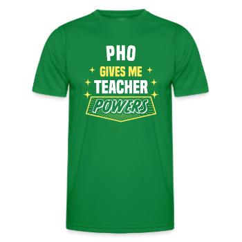 Pho me donne des pouvoirs de professeur drôle Humour - T-shirt sport Homme - vert - Devant - AI Model Male 178 dark (178cm)