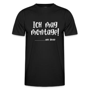 Ich mag Montage und Ironie - Männer Funktions-T-Shirt - Schwarz - Vorne - AI Model Male 178 dark (178cm)