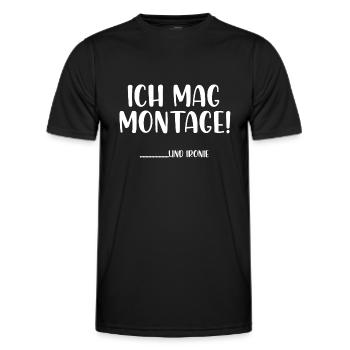 Ich mag Montage und Ironie - Männer Funktions-T-Shirt - Schwarz - Vorne - AI Model Male 178 dark (178cm)
