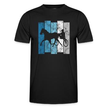 Cheval de trot Chevaux de course de trot Courses de chevaux - T-shirt sport Homme - noir - Devant - AI Model Male 178 dark (178cm)