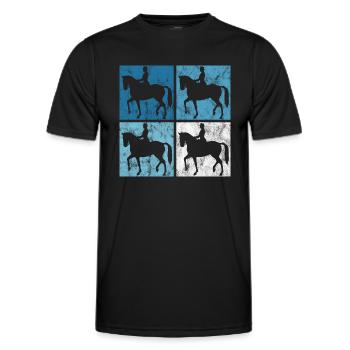 Dressage Riding Dressage Rider Riding Rider Horse - Men's Functional T-Shirt - black - Front - AI Model Male 178 dark (178cm)