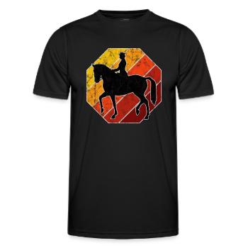Dressage Équitation Cavaliers de dressage Équitation Équitation - T-shirt sport Homme - noir - Devant - AI Model Male 178 dark (178cm)