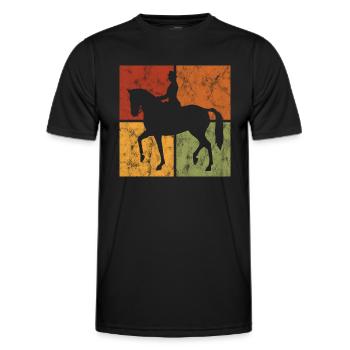 Dressage Équitation Cavaliers de dressage Équitation Équitation - T-shirt sport Homme - noir - Devant - AI Model Male 178 dark (178cm)