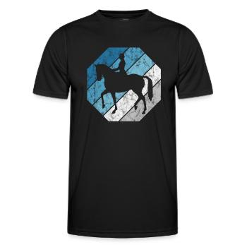 Dressage Équitation Cavaliers de dressage Équitation Équitation - T-shirt sport Homme - noir - Devant - AI Model Male 178 dark (178cm)