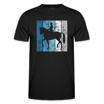 Dressage Équitation Cavaliers de dressage Équitation Équitation - T-shirt sport Homme - noir - Devant - AI Model Male 178 dark (178cm)