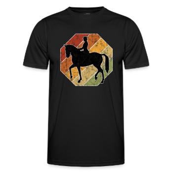 Dressage Équitation Cavaliers de dressage Équitation Équitation - T-shirt sport Homme - noir - Devant - AI Model Male 178 dark (178cm)