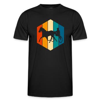Trotteur trotter dans un style rétro ou vintage - T-shirt sport Homme - noir - Devant - AI Model Male 178 dark (178cm)
