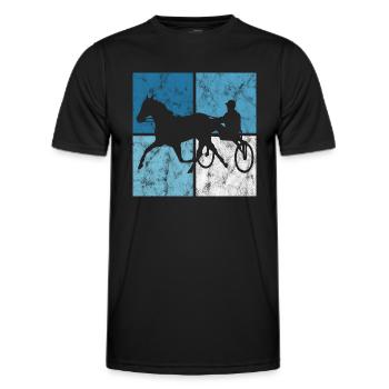 Trotteur trotter dans un style rétro ou vintage - T-shirt sport Homme - noir - Devant - AI Model Male 178 dark (178cm)