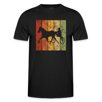 Trotteur trotter dans un style rétro ou vintage - T-shirt sport Homme - noir - Devant - AI Model Male 178 dark (178cm)