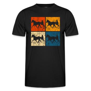 Trotteur trotter dans un style rétro ou vintage - T-shirt sport Homme - noir - Devant - AI Model Male 178 dark (178cm)