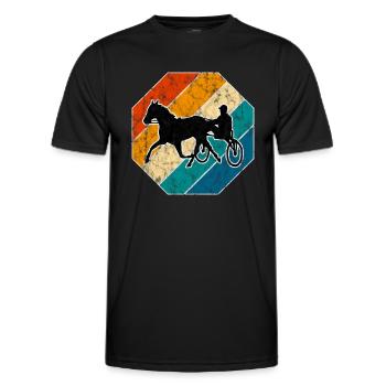 Trotteur trotter dans un style rétro ou vintage - T-shirt sport Homme - noir - Devant - AI Model Male 178 dark (178cm)
