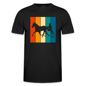 Trotter courses de trot dans un style rétro ou vintage - T-shirt sport Homme - noir - Devant - AI Model Male 178 dark (178cm)