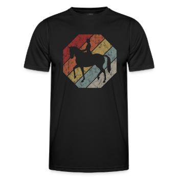 Dressage Dressage Rider Riding Horse - Men's Functional T-Shirt - black - Front - AI Model Male 178 dark (178cm)