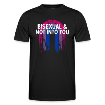 Bisexual & Not into You Bi Single Bi Pride - Men's Functional T-Shirt - black - Front - AI Model Male 178 dark (178cm)