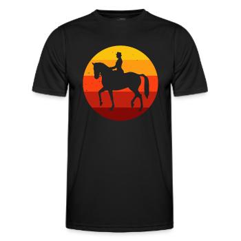 Dressage Dressage Rider Riding Horse - Men's Functional T-Shirt - black - Front - AI Model Male 178 dark (178cm)