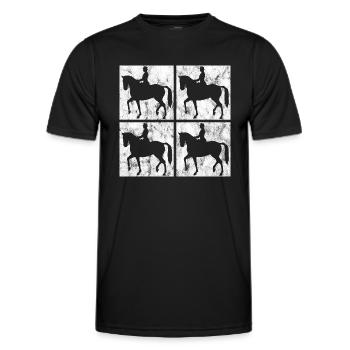 Dressage Dressage Rider Riding Horse - Men's Functional T-Shirt - black - Front - AI Model Male 178 dark (178cm)