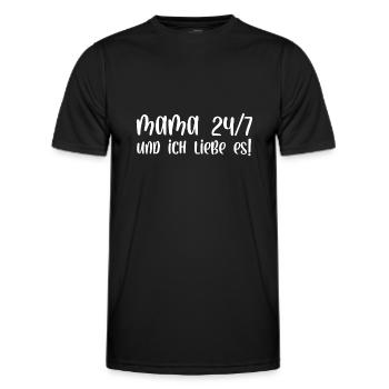 Mama 24/7 und ich liebe es - Männer Funktions-T-Shirt - Schwarz - Vorne - AI Model Male 178 dark (178cm)