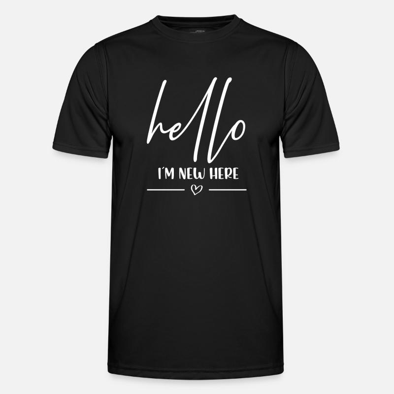 Hello in the new here - Men's Functional T-Shirt - black