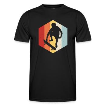 Skateboard Skateboarder Skater Skate Skateing - T-shirt sport Homme - noir - Devant - AI Model Male 178 dark (178cm)