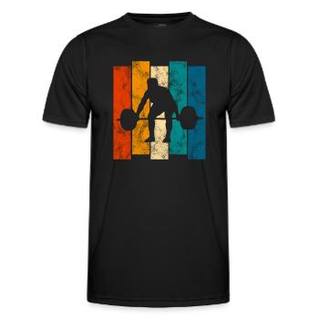 Bodybuilding Bodybuilder GYM Fitnessstudio Retro - Männer Funktions-T-Shirt - Schwarz - Vorne - AI Model Male 178 dark (178cm)