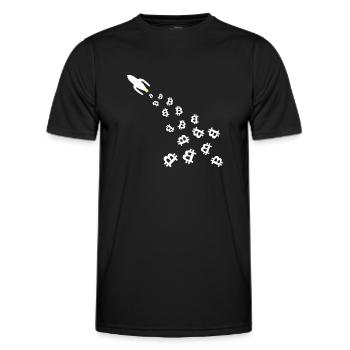 Die Coin Raketen - Männer Funktions-T-Shirt - Schwarz - Vorne - AI Model Male 178 dark (178cm)