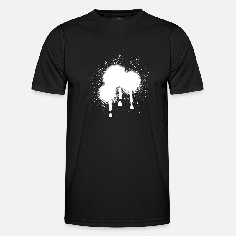Graffiti Spray drip - Men's Functional T-Shirt - black