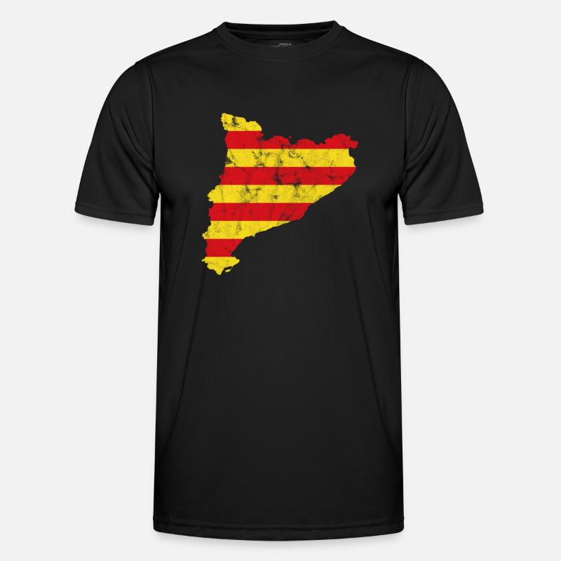 Drapeau de Catalogne Rétro T-shirt sport Homme