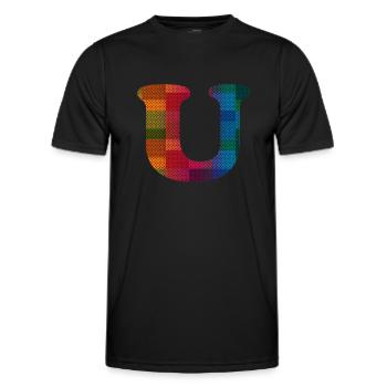 Letter U - Men's Functional T-Shirt - black - Front - AI Model Male 178 dark (178cm)