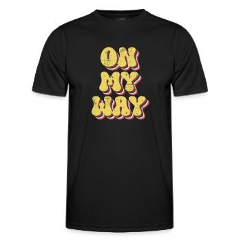 On my Way - Men's Functional T-Shirt - black - Front - AI Model Male 178 dark (178cm)