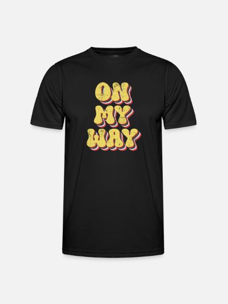 On my Way - Männer Funktions-T-Shirt - Schwarz