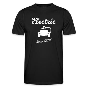 Électrique depuis 2018 - T-shirt sport Homme - noir - Devant - AI Model Male 178 dark (178cm)