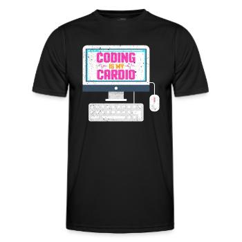 Coding is my cardio - Männer Funktions-T-Shirt - Schwarz - Vorne - AI Model Male 178 dark (178cm)