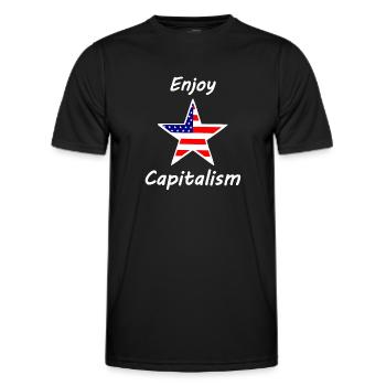 Geniese den Kapitalismus - Männer Funktions-T-Shirt - Schwarz - Vorne - AI Model Male 178 dark (178cm)