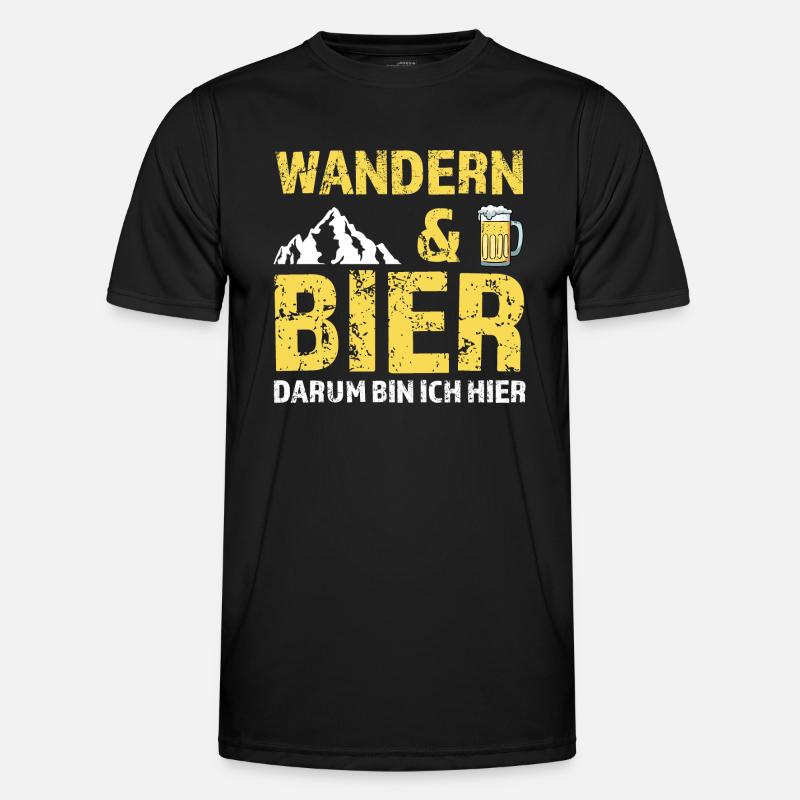 Wandern Bier Berg Geschenk Männer Funktions-T-Shirt