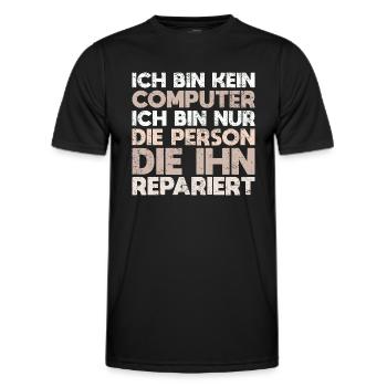 Ich Bin Kein Computer, Ich Bin Nur Die... - Männer Funktions-T-Shirt - Schwarz - Vorne - AI Model Male 178 dark (178cm)
