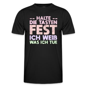 Halte Die Tasten Fest, Ich Weiß, Was Ich Tue - Männer Funktions-T-Shirt - Schwarz - Vorne - AI Model Male 178 dark (178cm)
