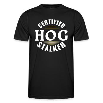 certified hog stalker Design for a hunting fan - Men's Functional T-Shirt - black - Front - AI Model Male 178 dark (178cm)
