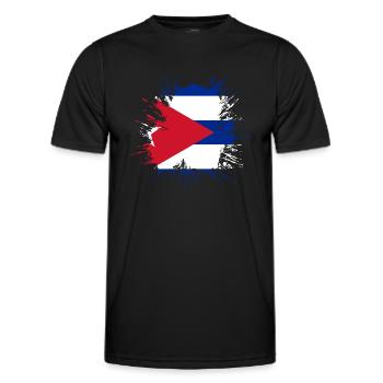 Cuba Flag Caribbean Holiday Cuba Travel Havana - Men's Functional T-Shirt - black - Front - AI Model Male 178 dark (178cm)