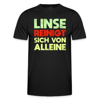 Linse Reinigt Sich Von Alleine - Männer Funktions-T-Shirt - Schwarz - Vorne - AI Model Male 178 dark (178cm)