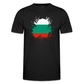 Bulgarien Flagge Bulgarische Fahne Goldstrand - Männer Funktions-T-Shirt - Schwarz - Vorne - AI Model Male 178 dark (178cm)