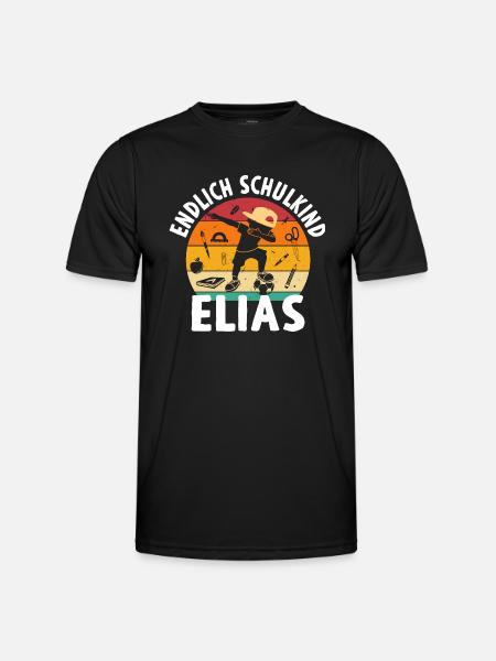 Endlich Schulkind Noah Dabbing Schüler - Männer Funktions-T-Shirt - Schwarz