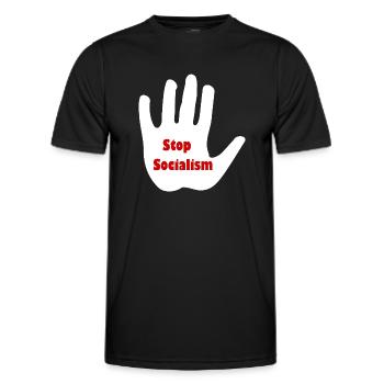 Beendet die sozialistische Bewegung - Männer Funktions-T-Shirt - Schwarz - Vorne - AI Model Male 178 dark (178cm)