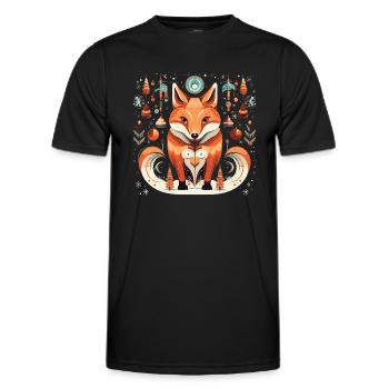 Renard avec des éléments d’automne, Love Foxes - T-shirt sport Homme - noir - Devant - AI Model Male 178 dark (178cm)