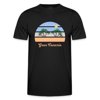 Vacances à Gran Canaraia - T-shirt sport Homme - noir - Devant - AI Model Male 178 dark (178cm)