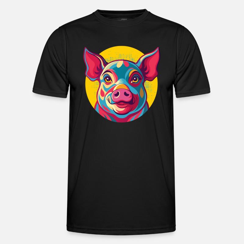 COCHON POP ART T-shirt sport Homme