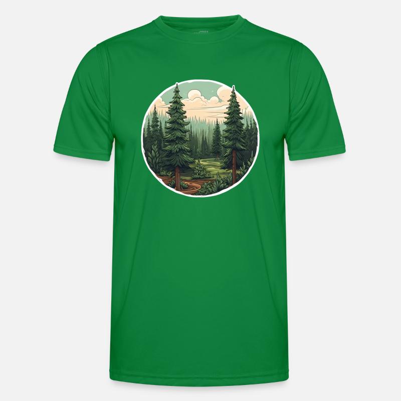 Granlandskap Funksjons-T-skjorte for menn